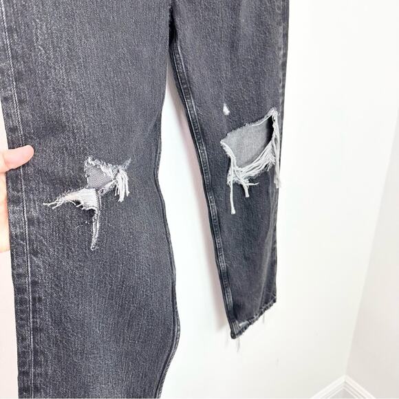 Etica Rhea Midrise Straight Crop Jean Smokey Mountain NWT Black Distressed 27 - Picture 6 of 10